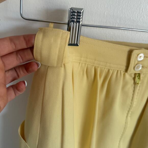 Karl Lagerfeld Made in Italy Butter Yellow Wool Pencil Skirt VTG Designer Sz 40 - Picture 5 of 11